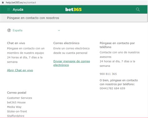 contacto con bet365|Bet365: Chat de atención al cliente para una experiencia de usuario.